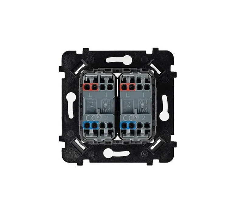 Interrupteur*Modelec Mécanisme, Désir, Va-et-vient ou poussoir x2, Doré, L7,5cm, H7,5cm -