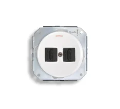 Mécanisme, Garby Colonial, Simple, Porcelaine blanc, Prise-HDMI x2, L7,2cm, H7,2cm - Fontini