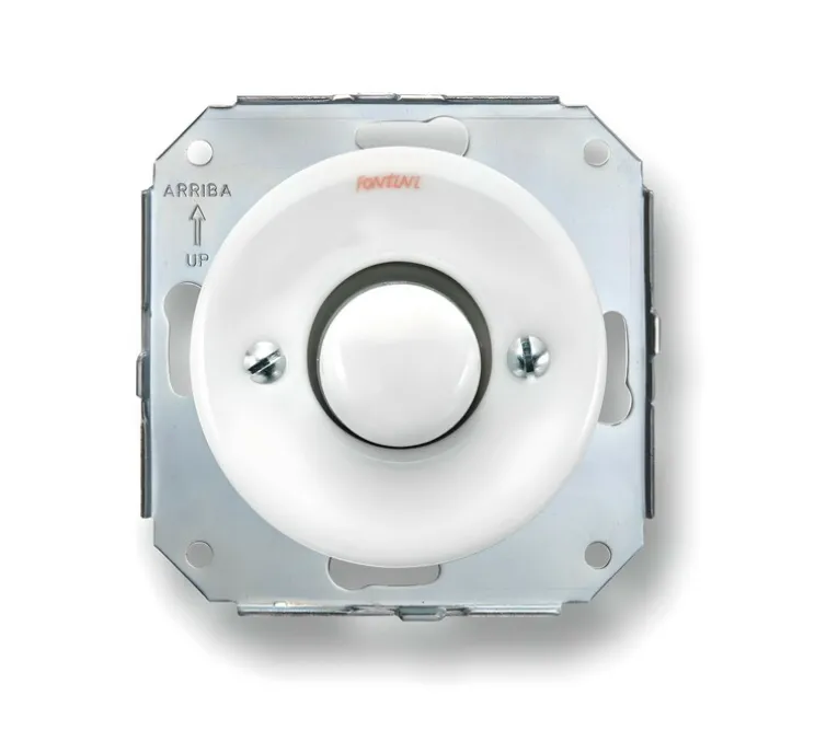 Mécanisme, Garby Colonial, Simple, Variateur x1, Porcelaine blanc, L7,2cm, H7,2cm - Fontini