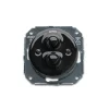 Interrupteur*Fontini Mécanisme, Garby Colonial, Simple, Poussoir x2, Porcelaine noir, L10cm, H10cm -