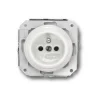Mécanisme, Garby Colonial, Simple, Prise-PC x1, Porcelaine blanc, L7,2cm, H6,4cm - Fontini