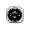 Interrupteur*Fontini Mécanisme, Garby Colonial, Simple, Va-et-vient x1, Porcelaine Noir, L7,2cm, H6,4cm -