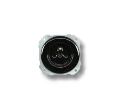 Mécanisme, Garby Colonial, Simple, Prise-PC x1, Porcelaine noir, L7,2cm, H6,4cm - Fontini
