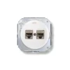 Mécanisme, Garby Colonial, Simple, Porcelaine blanc, Prise-RJ45 Cat 6A x2, L7,2cm, H7,2cm - Fontini