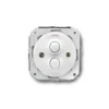 Interrupteur*Fontini Mécanisme, Garby Colonial, Simple, Poussoir x2, Porcelaine Blanc, L7,2cm, H6,4cm -