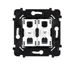 Mécanisme, Hitera, Simple, Va-et-vient ou poussoir x2, Blanc, L7,5cm, H7,5cm - Modelec