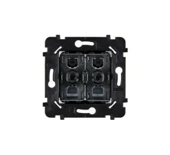 Interrupteur*Modelec Mécanisme, Hitera, Simple, Va-et-vient ou poussoir x2, Noir, L7,5cm, H7,5cm -