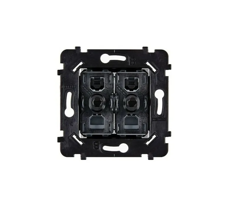 Interrupteur*Modelec Mécanisme, Hitera, Simple, Va-et-vient ou poussoir x2, Noir, L7,5cm, H7,5cm -