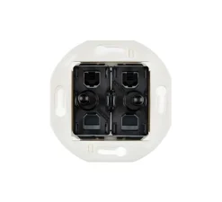 Mécanisme, Iris, Rond, Va-et-vient ou poussoir x2, Noir, L7,5cm, H7,5cm - Modelec