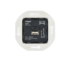 Prise*Modelec Mécanisme, Iris, Simple, Prise-USB A/C x1, L7,5cm, H7,5cm -