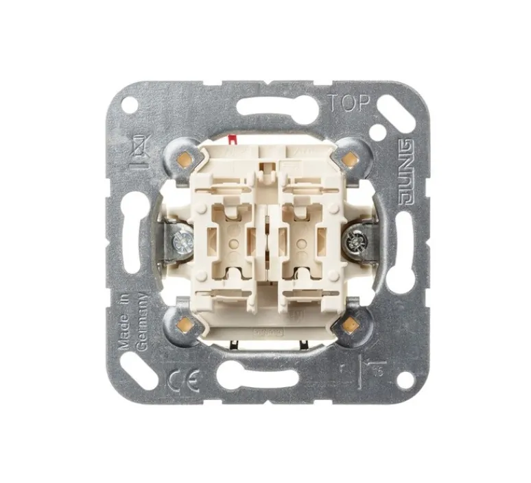 Interrupteur*Jung Mécanisme, LS 990, Simple, Poussoir x2, L7cm, H7cm -