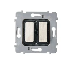 Interrupteur*Modelec Mécanisme, M, Simple, Nickel brossé, Volet roulant poussoir x2, L7,5cm, H7,5cm -