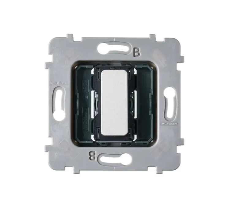 Mécanisme, M, Simple, Va-et-vient ou poussoir x1, Nickel sablé, L7,5cm, H7,5cm - Modelec