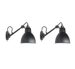 Applique*DCW éditions Paris PACK DUO, Applique murale, Lampe Gras N°104, avec interrupteur, , L15,3cm, H18,9cm - noir