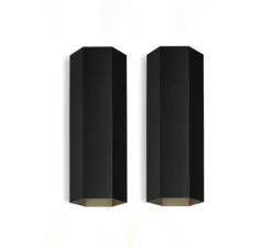 PACK DUO Applique murale, HEXO mini 2.0, noir, Ø7,7cm, H20cm - Wever&Ducré