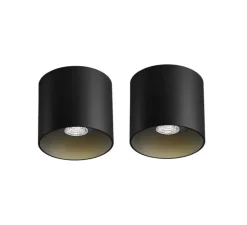 PACK DUO Plafonnier, Ray 1.0, noir, Ø11,4cm, H10cm - Wever&Ducré