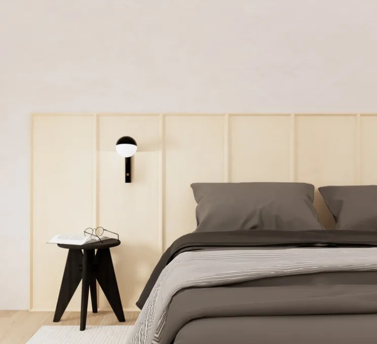 Panneau simple pour tête de lit, Wallwood, biais, bouleau, L40cm, H120cm - Studio gazelles editions