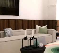 Panneau simple pour tête de lit, Wallwood, droit, noyer, L40cm, H120cm - Studio gazelles editions