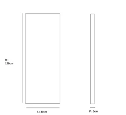 Panneau simple pour tête de lit, Wallwood, droit, noyer, L40cm, H120cm - Studio gazelles editions
