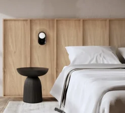 Panneau simple, Wallwood, droit + applique Maya, pour tête de lit, chêne et laiton, 2700K, 580 lm, L40cm, H120cm - Studio Gazelles Editions