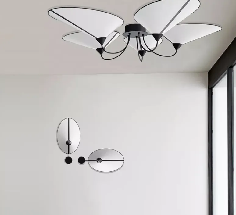 Plafonnier & Spot*DesignHeure Plafonnier, 5 Grand Shield, blanc & noir, L180cm, H30cm - blanc & noir