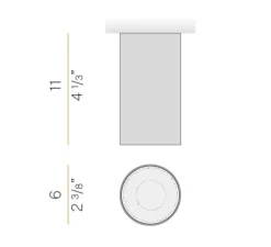 Plafonnier, 432 Ways sans collerette, bronze, IP40, LED, dim, 2700K, 753 lm, Ø6cm, H11cm - Panzeri