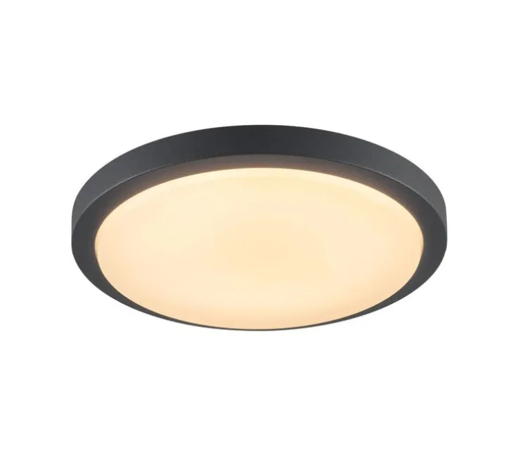 Plafonnier, AINOS, anthracite, IP44, LED, 3000K, 1430lm, Ø30cm, H6,5cm - Slv