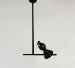 Plafonnier & Spot*Atelier Areti Plafonnier, Alouette 1 Bird "T", , L32cm, H60cm - noir