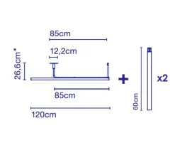 Plafonnier, Ambrosia 120, +60cm, noir, LED, 2700K, 1500lm, L120cm, H86,6cm - Marset