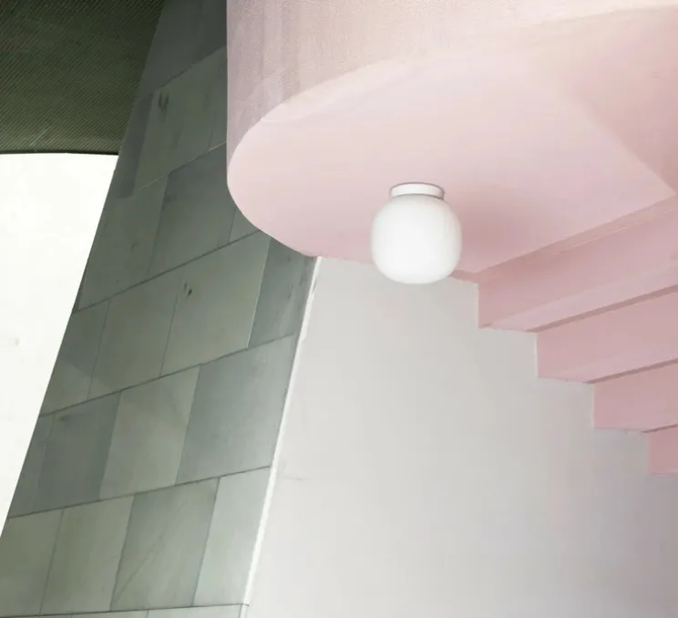 Plafonnier, Amelia, blanc, IP44, Ø21,5cm, H22,5cm - Faro