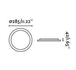 Plafonnier & Spot*Faro Plafonnier, Ami, , LED, 2700K, 1239 lm, Ø28,5cm, H4,2cm - aluminium