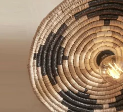 Plafonnier & Spot*Good&Mojo Plafonnier, Andros, , Ø45cm, H8cm - noir, naturel, blanc