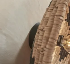 Plafonnier & Spot*Good&Mojo Plafonnier, Andros, , Ø45cm, H8cm - noir, naturel, blanc