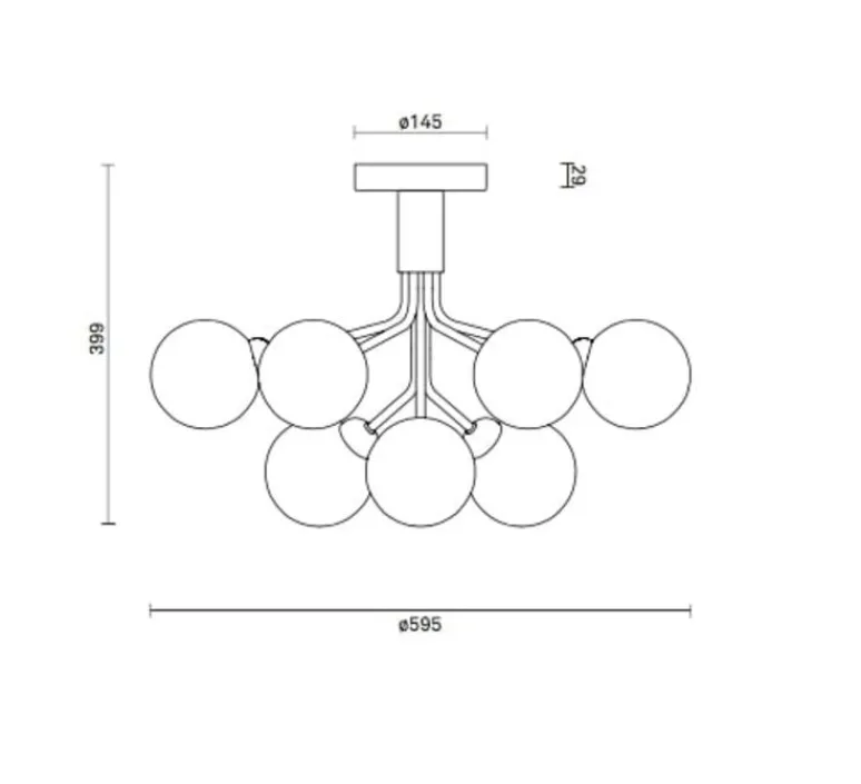 Plafonnier & Spot*Nuura Plafonnier, Apiales 9, , Ø59,5cm, H39,9cm - laiton brossé, verre opalin
