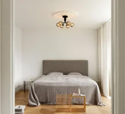 Plafonnier & Spot*Nuura Plafonnier, Apiales 6, transparent, L50cm, H29cm - noir satin, verre