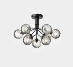 Plafonnier & Spot*Nuura Plafonnier, Apiales 9, transparent, L59,5cm, H39,9cm - noir satin, verre