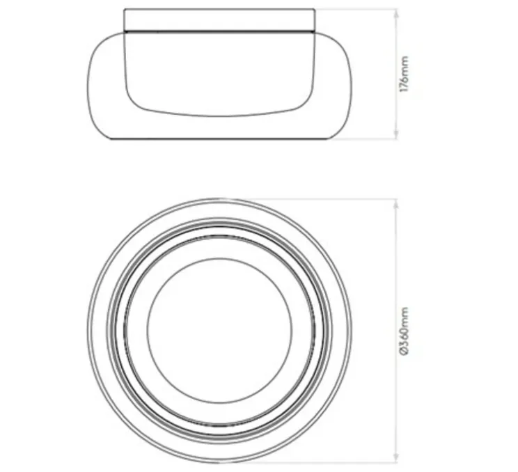 Plafonnier, Aquina 360, noir, Ø36cm, H17,6cm - Astro