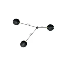 Plafonnier, Araignée trois bras, noir, L115cm, H65cm - Serge Mouille