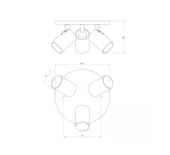 Plafonnier & Spot*Astro Plafonnier, Ascoli Triple Round, , Ø22cm, H13cm - nickel mat