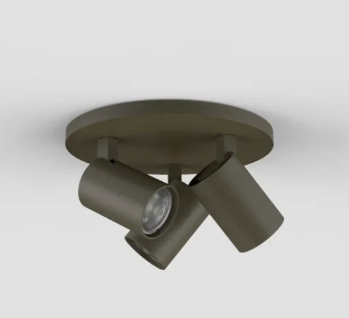 Plafonnier & Spot*Astro Plafonnier, Ascoli Triple Round, , Ø22cm, H13cm - bronze brossé