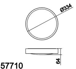Plafonnier, Asli, naturel, IP44, LED, dim, CCT 3000-3750-4500K, 1285 lm, Ø33,4cm, H6,4cm - MDC