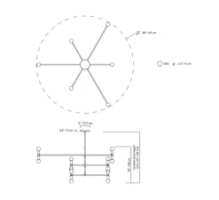 Plafonnier, Atomium, laiton, Ø97cm, H108cm - Lambert&Fils