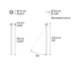Plafonnier & Spot*Lodes Plafonnier, A-Tube Nano Swing medium, , LED, dim, 3000K, 480 lm, Ø3,5cm, H60cm - noir mat
