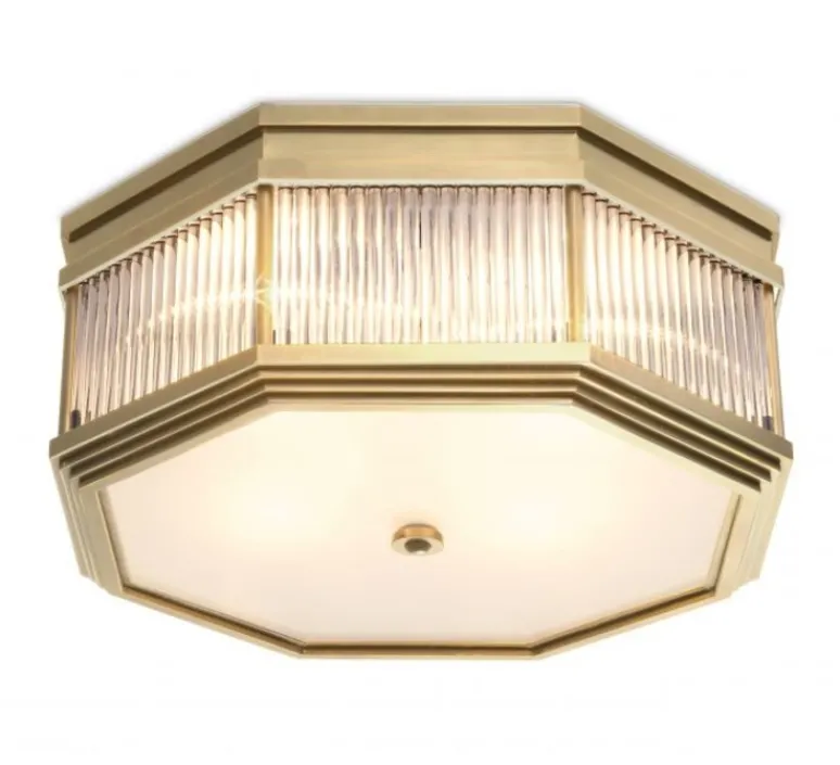 Plafonnier & Spot*Eichholtz Plafonnier, Bagatelle, , Ø48cm, H28cm - Laiton, transparent