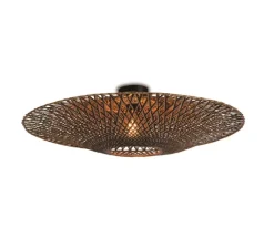 Plafonnier & Spot*Good&Mojo Plafonnier, Bali L, noir et naturel, Ø87cm, H20cm - noir, naturel