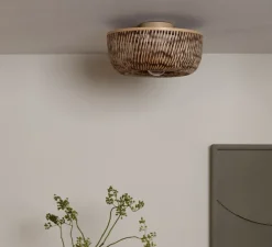 Plafonnier & Spot*Good&Mojo Plafonnier, Barbados, naturel et , Ø35cm, H17cm - marron