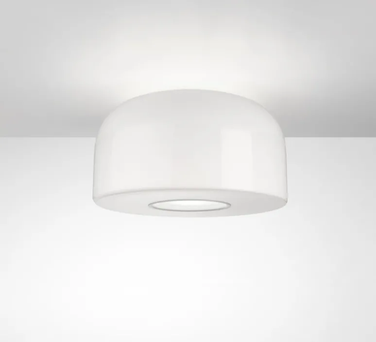 Plafonnier & Spot*Flos Plafonnier, Bellhop Glass C2, , Ø45cm, H25,2cm - blanc