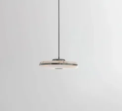 Plafonnier, Beran Large , nickel satiné, LED, dim, 2700K, 700 lm, Ø36cm, H6cm - Bert Frank