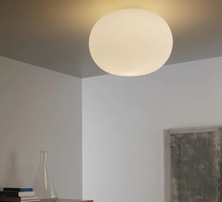 Applique|Plafonnier & Spot*Fontana Arte Plafonnier, Bianca Media, , Ø30cm, H20cm - blanc