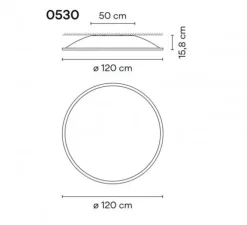 Plafonnier, Big 0530, blanc, Ø120cm, H18cm - Vibia
